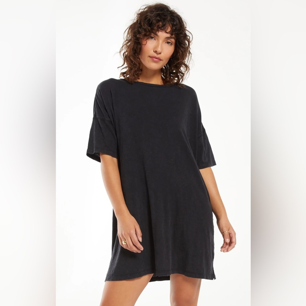 NWT Delta Slub T-Shirt Dress - Z Supply Color Washed Black Size Medium